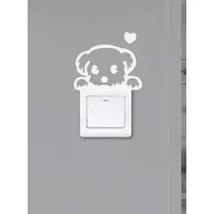 GENERICO - Pegatina de pared de perrito azul brilla en la oscuridad