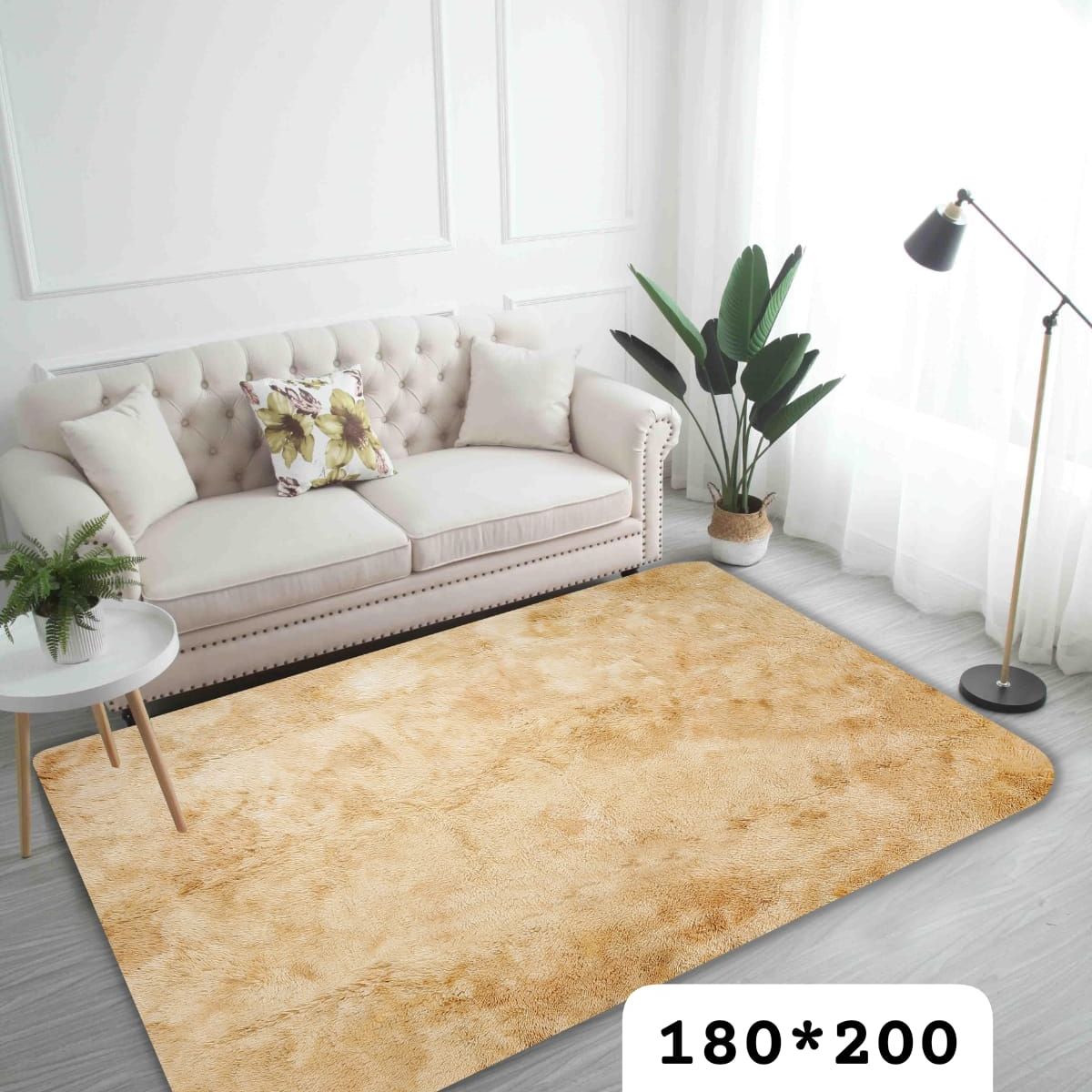 GENERICO - alfombra peluda tipo shaggy  300x200cm beige matizada