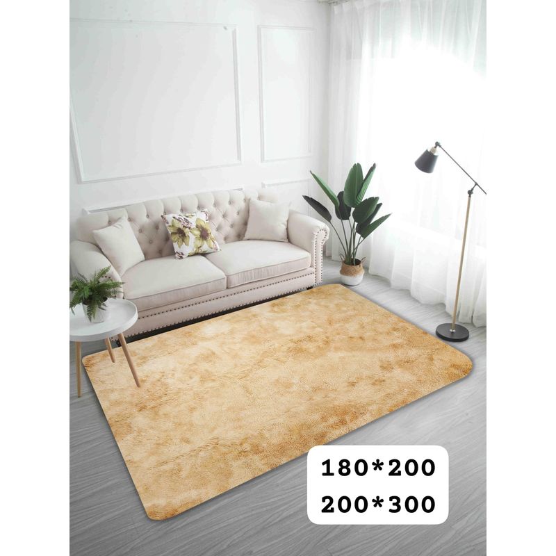 GENERICO - alfombra peluda tipo shaggy  300x200cm beige matizada