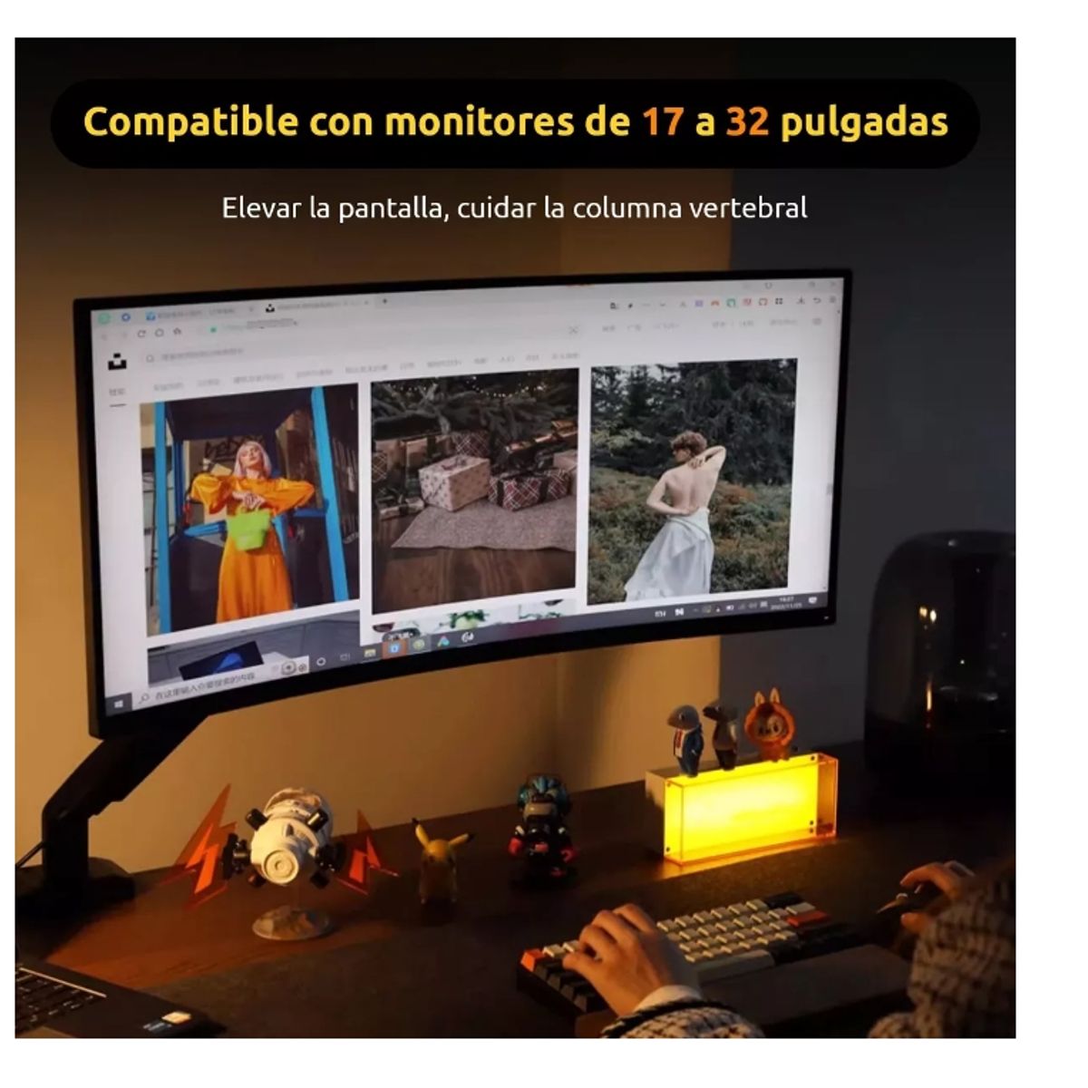 GENERICO - Soporte Monitor Escritorio 13 -32 Pulgadas Brazo Articulado