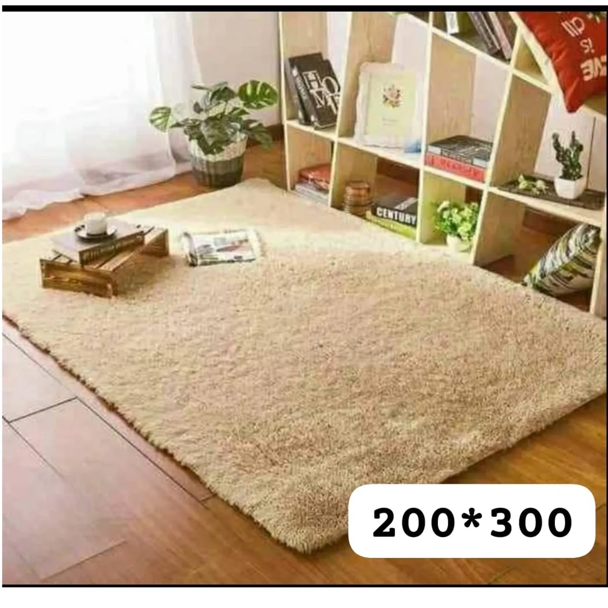 GENERICO - alfombra peluda tipo shaggy  300x200cm BEIGE