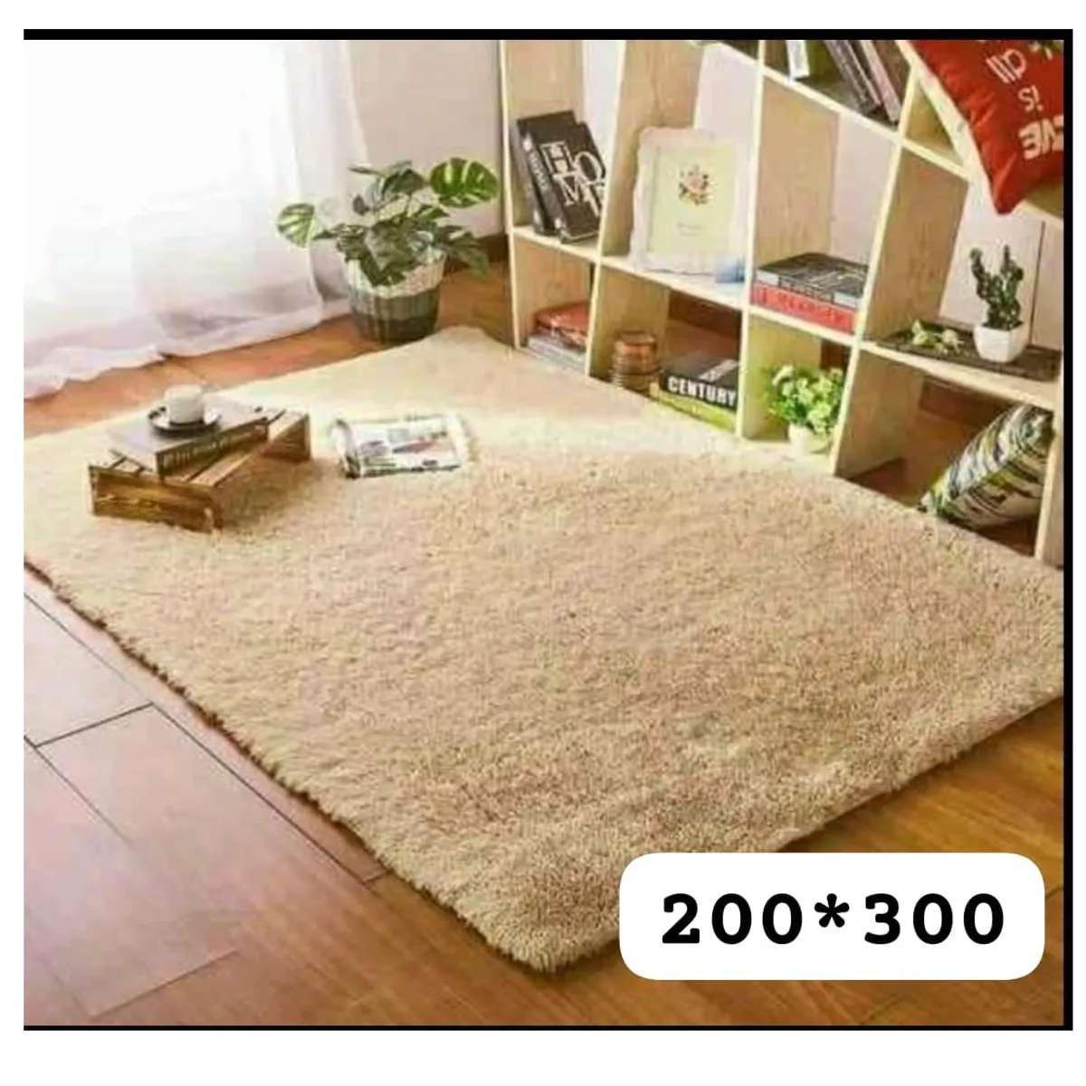GENERICO - alfombra peluda tipo shaggy  300x200cm BEIGE