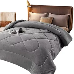 GENERICO - COBERTOR CON CHIPORRO Y PLUSH INVIERNO KING GRIS GSOL
