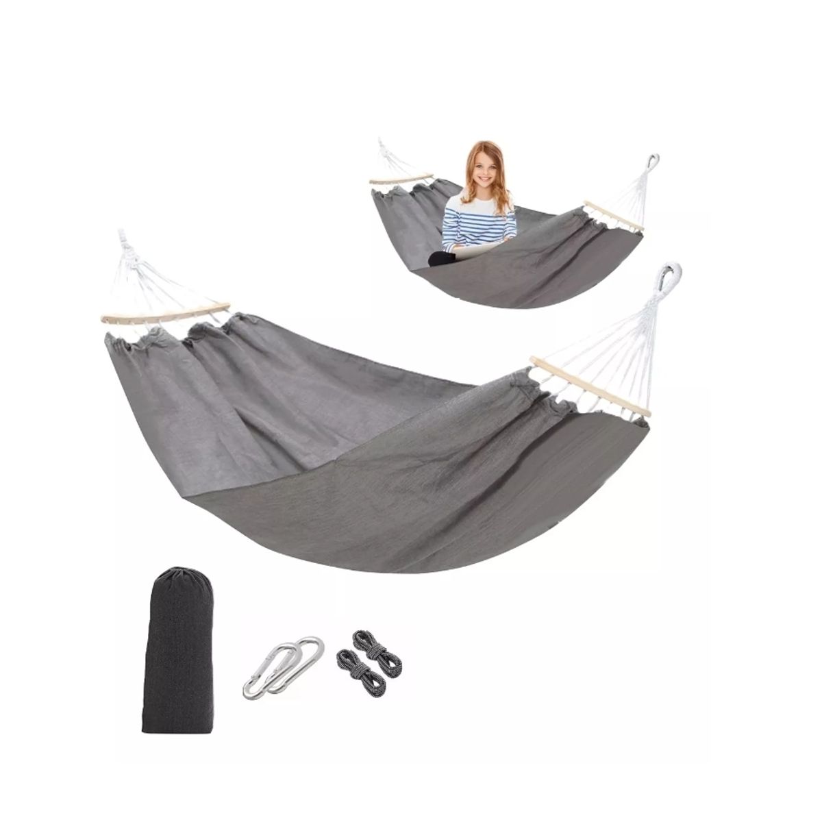 GENERICO - Hamaca Colgante Mecedora Terraza Hamaca Jardin Gris