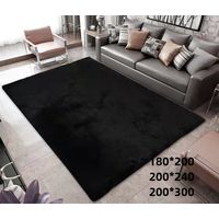 Alfombra peluda tipo shaggy 300x200cm NEGRO
