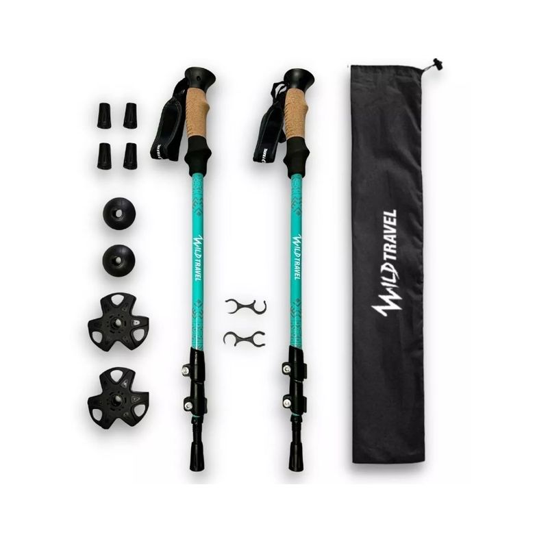 GENERICO - Bastones De Trekking  2 Unidades Par Ajustable Aluminio 7075