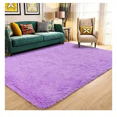GENERICO - Alfombra peluda tipo shaggy 240x200cm violeta