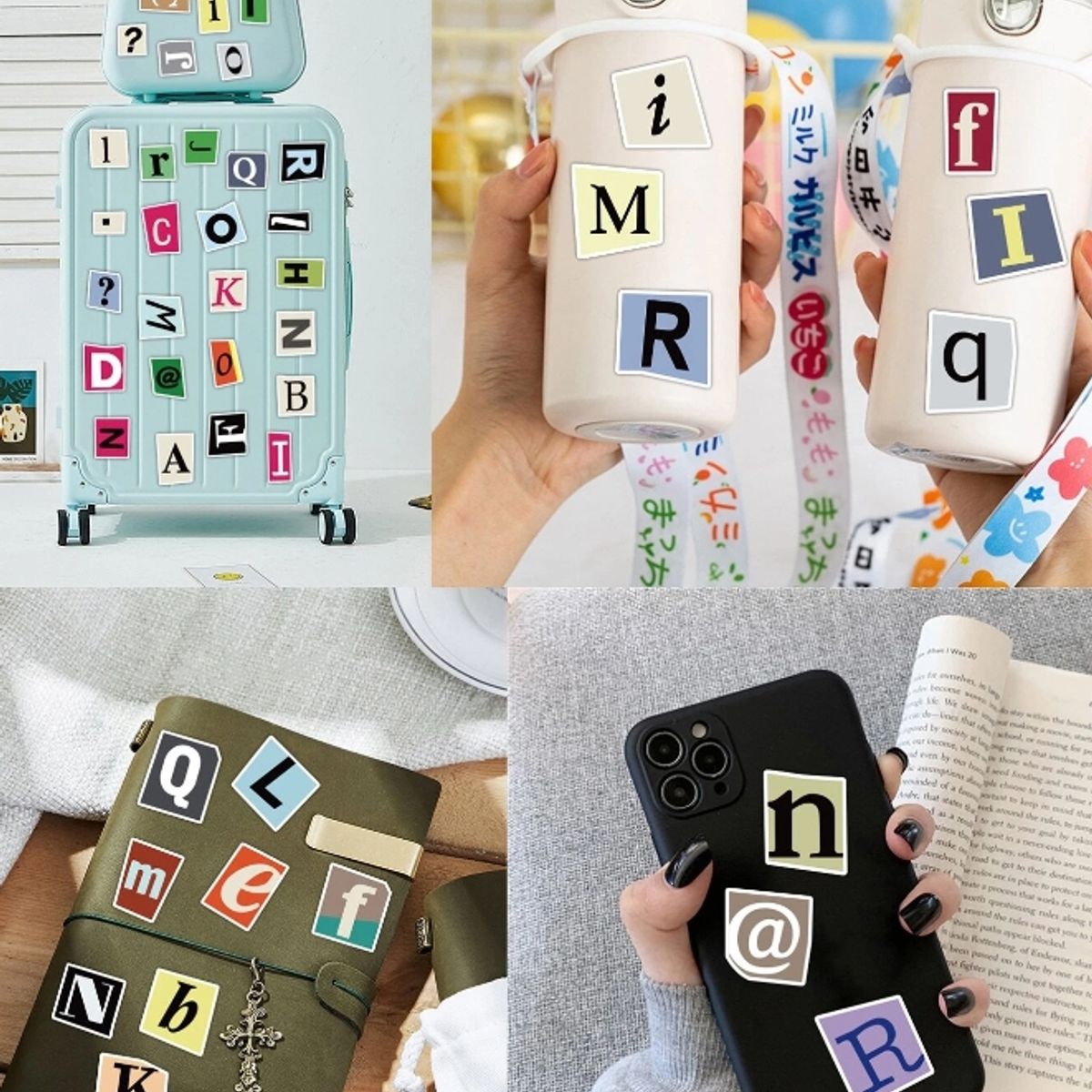 GENERICO - Stickers con estampado de letras 10 unidades al azar