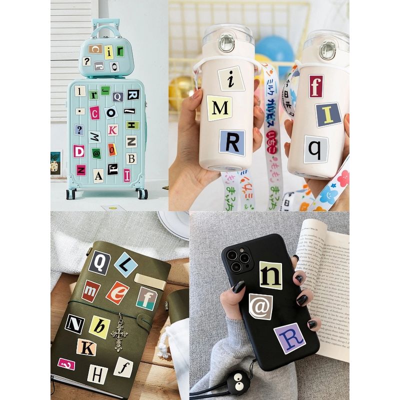 GENERICO - Stickers con estampado de letras 10 unidades al azar