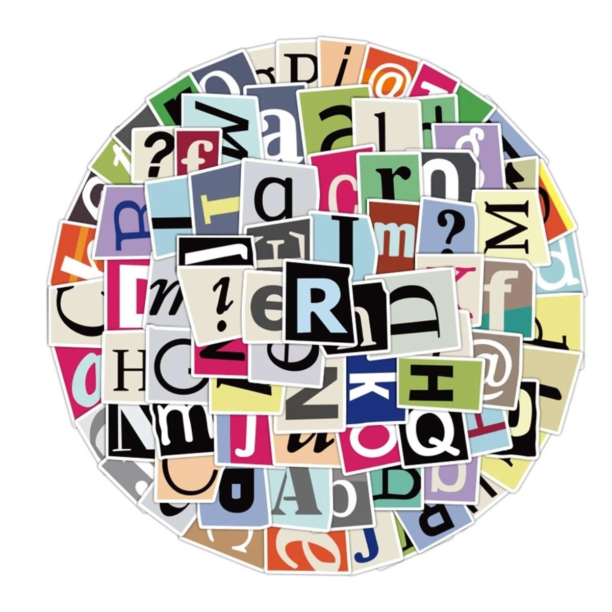 GENERICO - Stickers con estampado de letras 10 unidades al azar