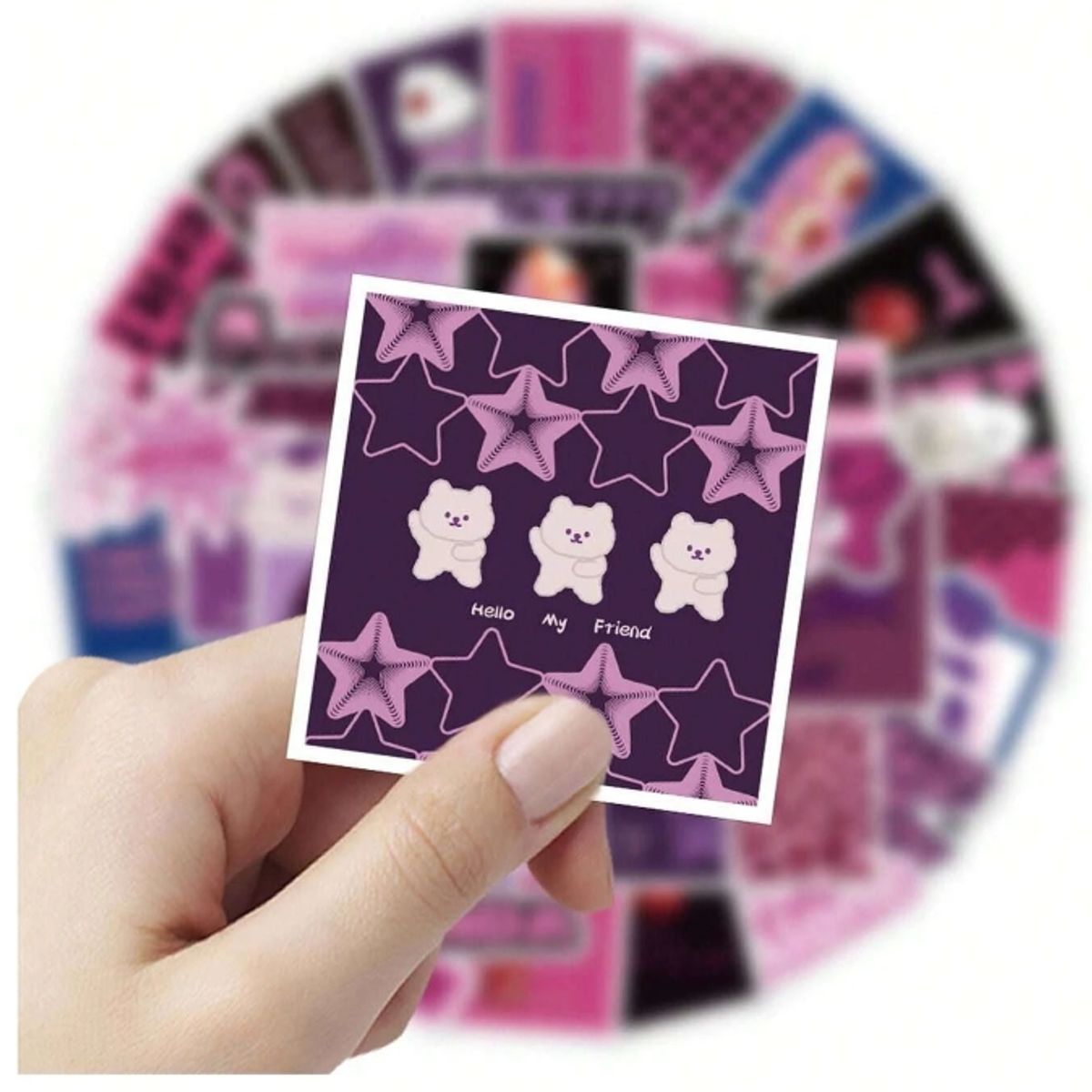 GENERICO - Stickers con estampado de slogan tiernos 10 unidades al azar