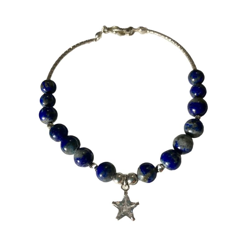 TAETHAI - Pulsera de plata 925 y piedras Lapislázuli