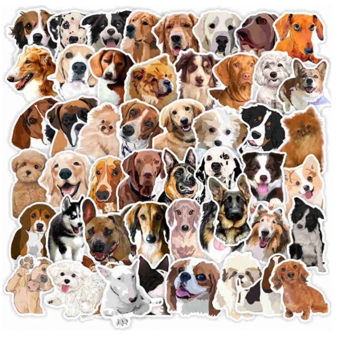 GENERICO - Stickers con patrón de perro 10 unidades al azar