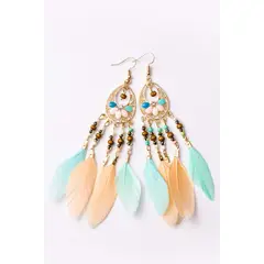 GLORIAHOON - Aros de pluma bohemian sexy
