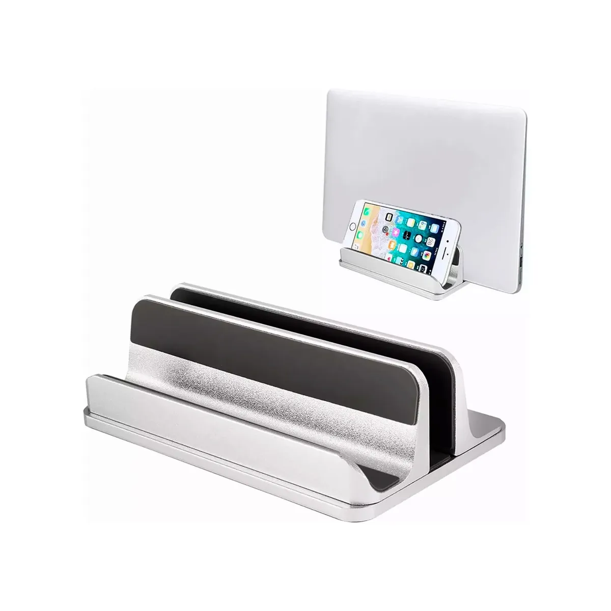 GENERICO - Soporte Base Aluminio Vertical Para Laptop Mac Notebook