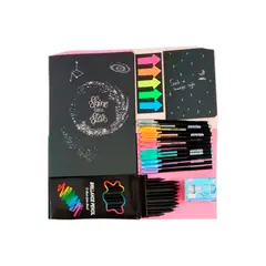 GEN42 - Pack Libretas Negras+ Lápices Metalizados+ Whahi Tape+ Posit