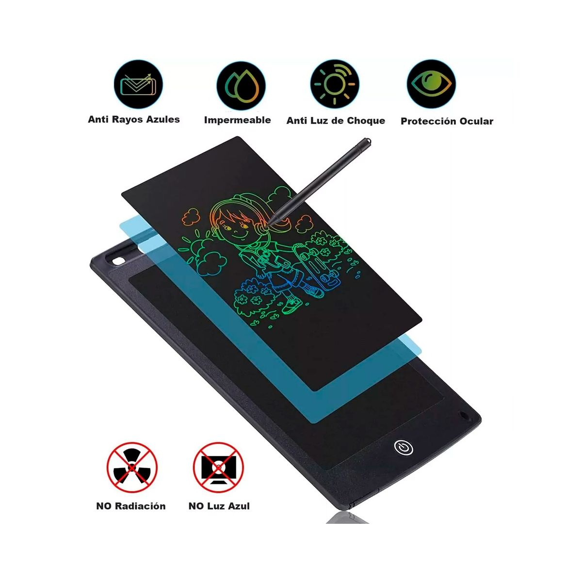 GENERAL POWER - Pizarra Mágica Tablet Escritura Lcd 12 Fullcolor Line