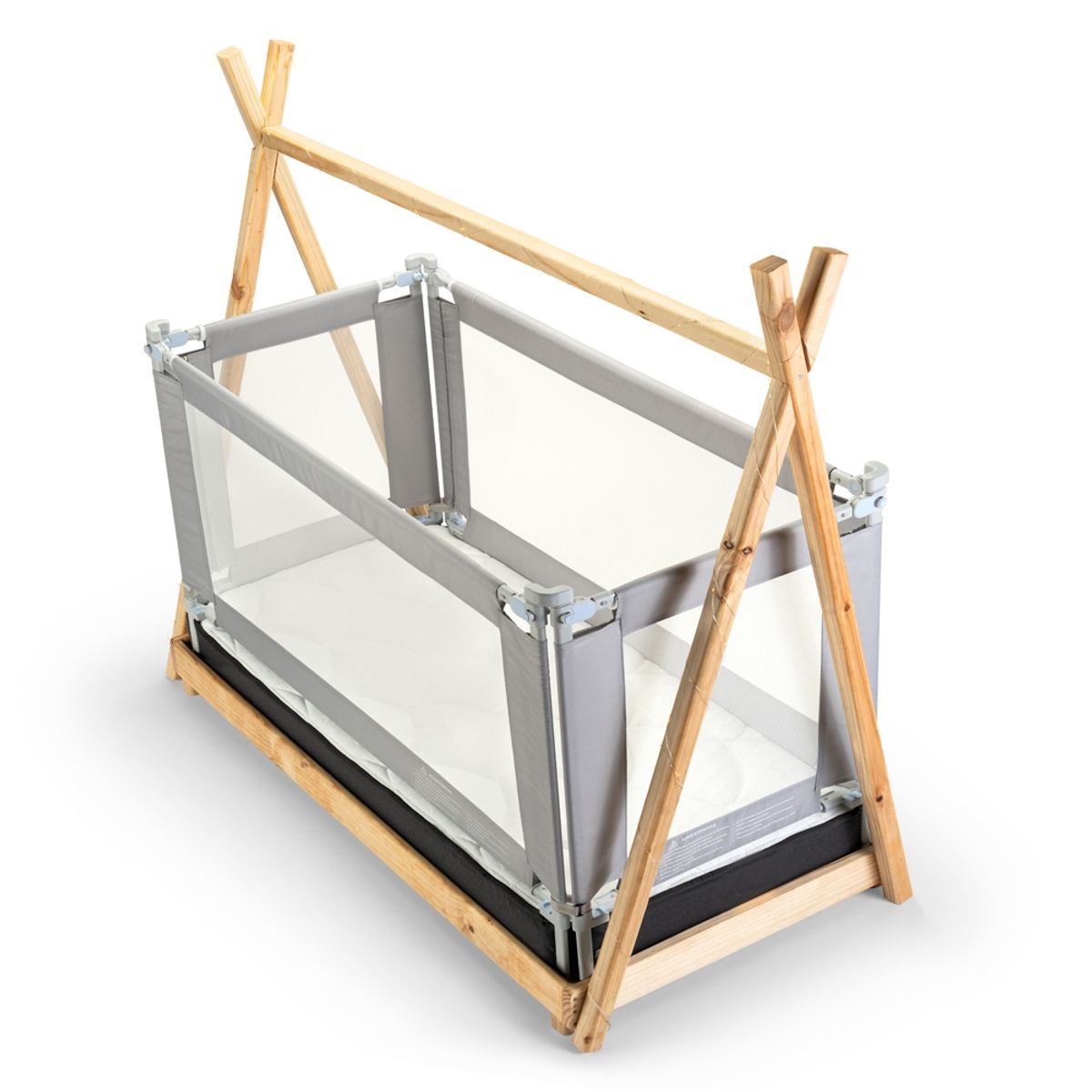 BEBE SURE - Set 4 barandas para cama 140x70 cms color gris