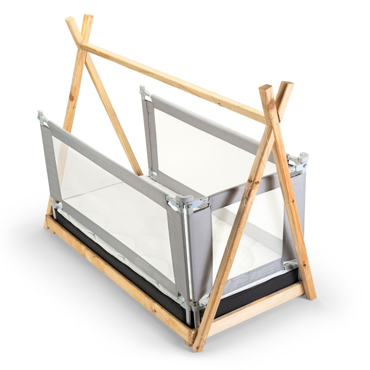 BEBE SURE - Set 3 barandas para cama 140x70 cms color gris