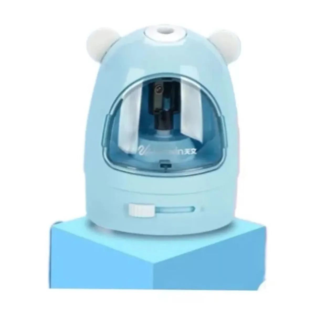 GENERICO - Sacapunta Eléctrico a Pila Escolar Oficina Diseño Oreja Azul