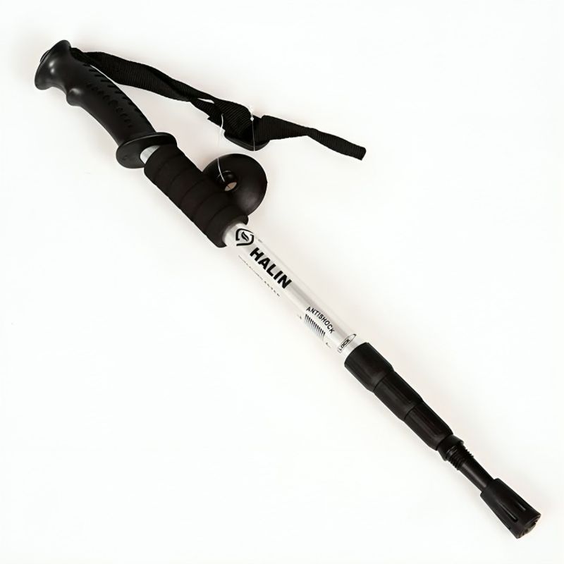 OEM - Bastón Trekking, 3 Tramos Mango Recto Antishock Blanco