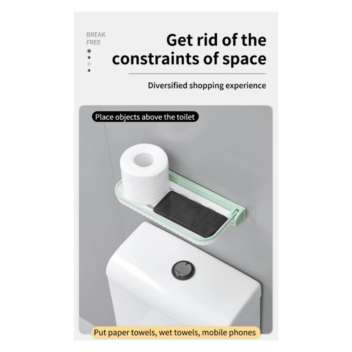 GENERICO - Repisa Estante De Baño Plegable De Pared Cocina Toallero