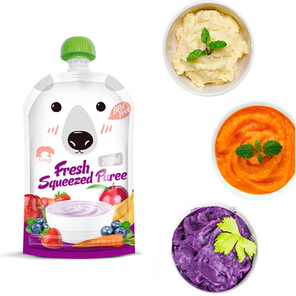 GENERICO - Bolsa De Alimentación Reutilizable Squeeze Para Papilla Bebe