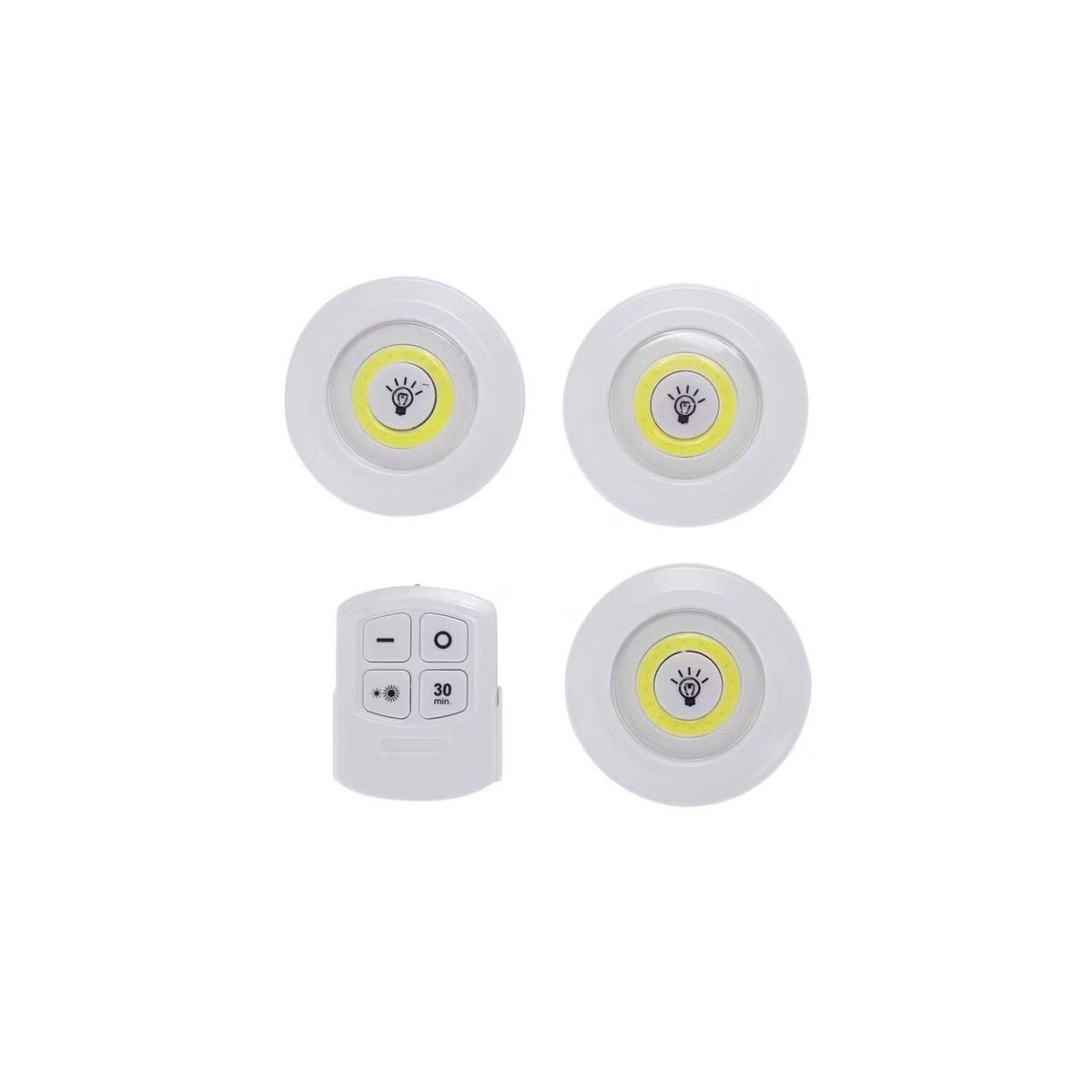 GENERICO - Set 3 Luz Led Inalambricas Control Remoto Timer Dimer