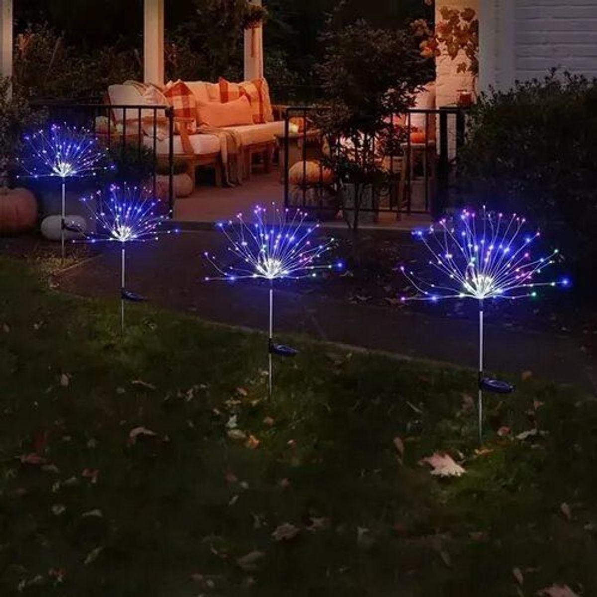 GENERICO - Luces Micro Led Hadas Fuego Artificial Solar Multicolor  pack 2U