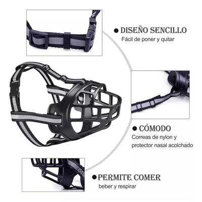 Imagen 2 del producto Bozal De Goma Reflectante Para Perros Grandes Talla L Negro