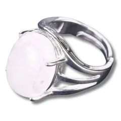 ARTESANA - Anillo Gema Cuarzo Blanco