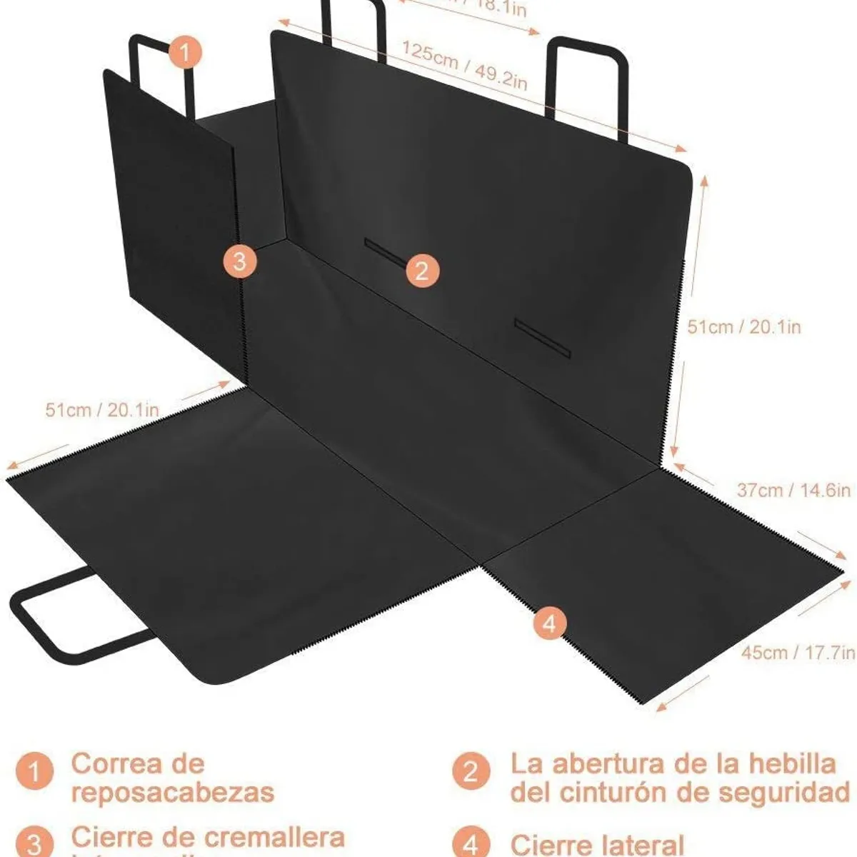 DEFENSOR FOREVER - Protector Funda De Asiento Para Auto Perros Mascotas Negro
