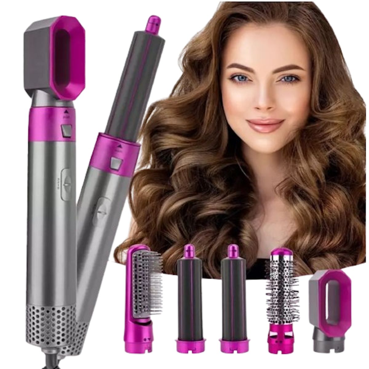 GENERICO - Cepillo Multiuso Rizador Secador 5 En 1