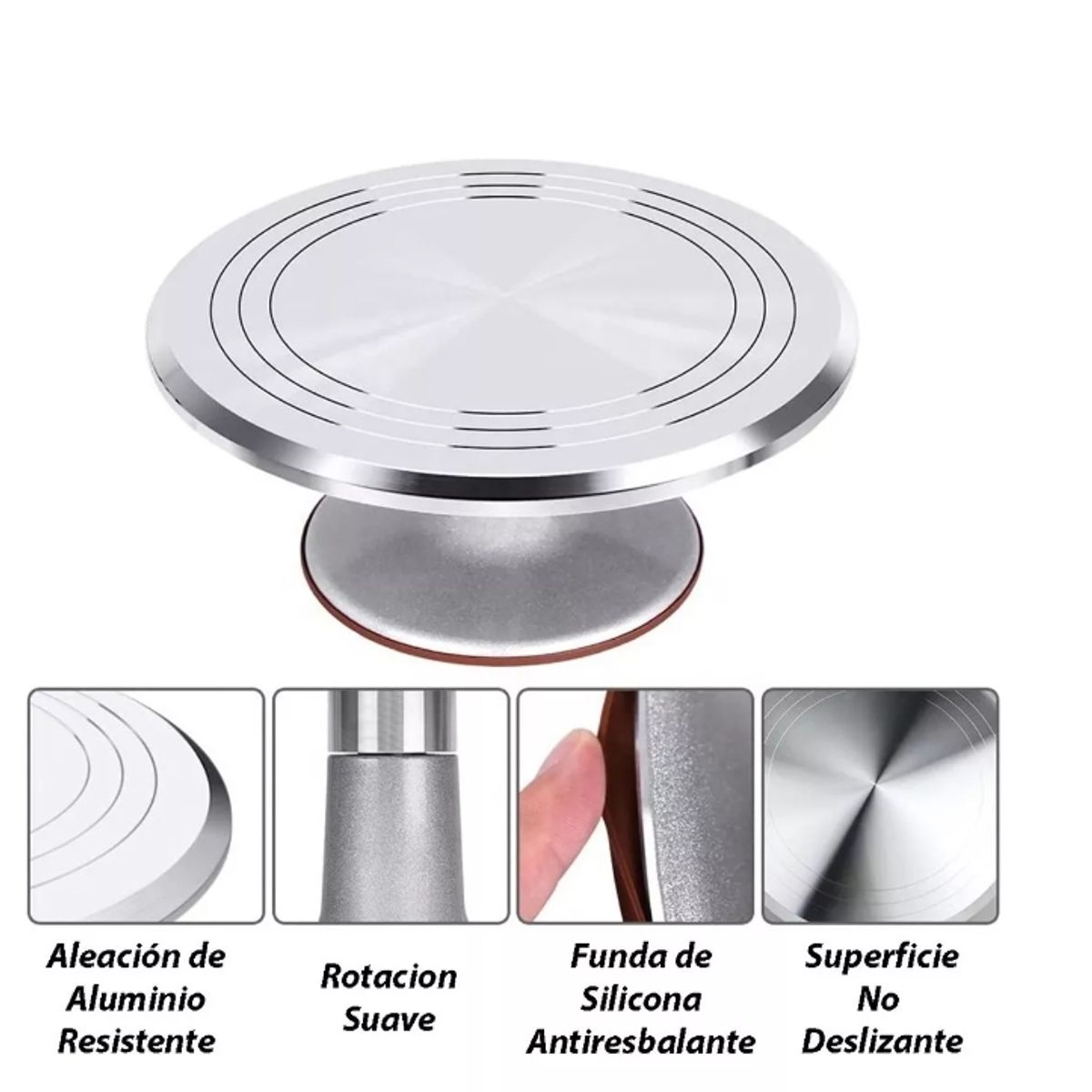 GENERICO - Base Giratória Plateado Base de Aluminio Plateado
