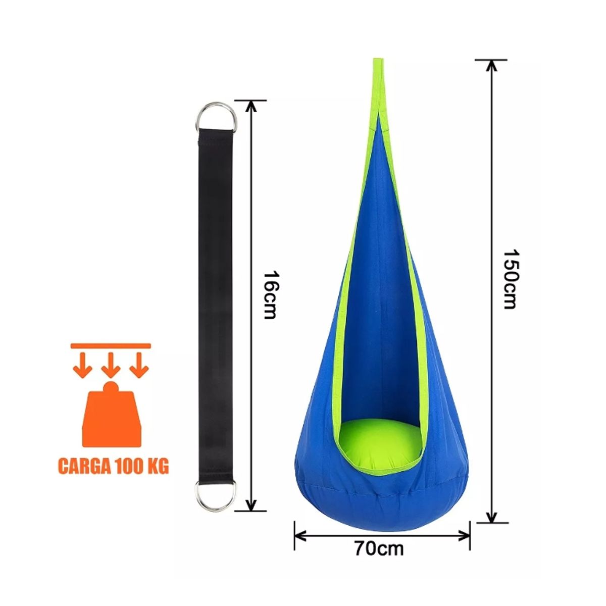 GENERICO - Columpio Sensorial Interiores Y Exteriores Para Niños 150cm