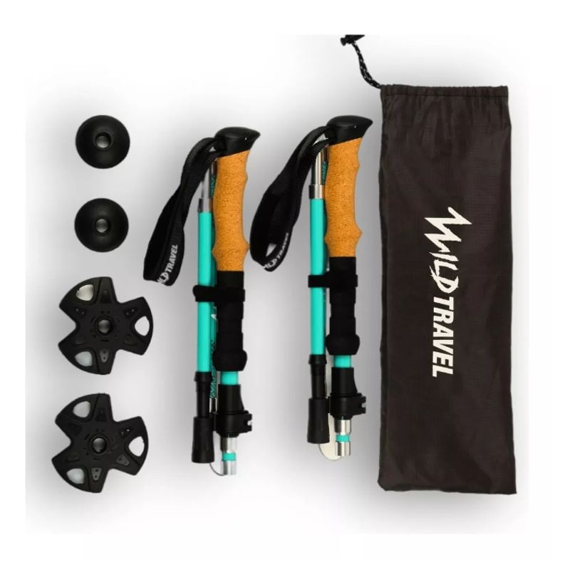 GENERICO - Bastones De Trekking 2 Unidades Par Plegable Aluminio 7075