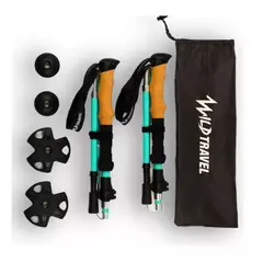 GENERICO - Bastones De Trekking 2 Unidades Par Plegable Aluminio 7075