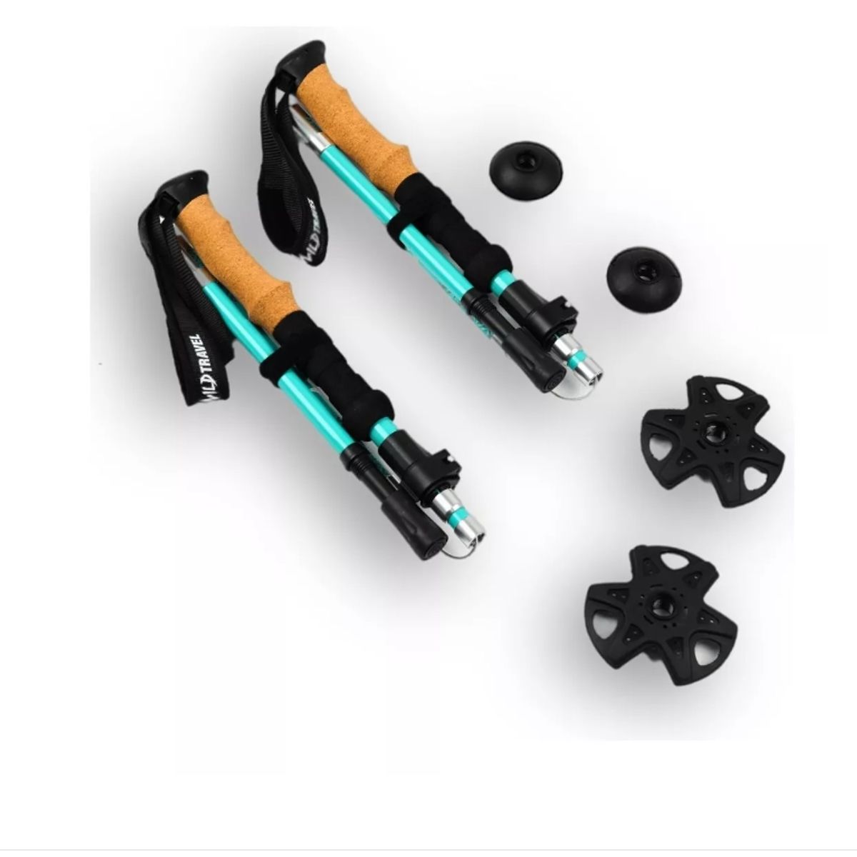GENERICO - Bastones De Trekking 2 Unidades Par Plegable Aluminio 7075
