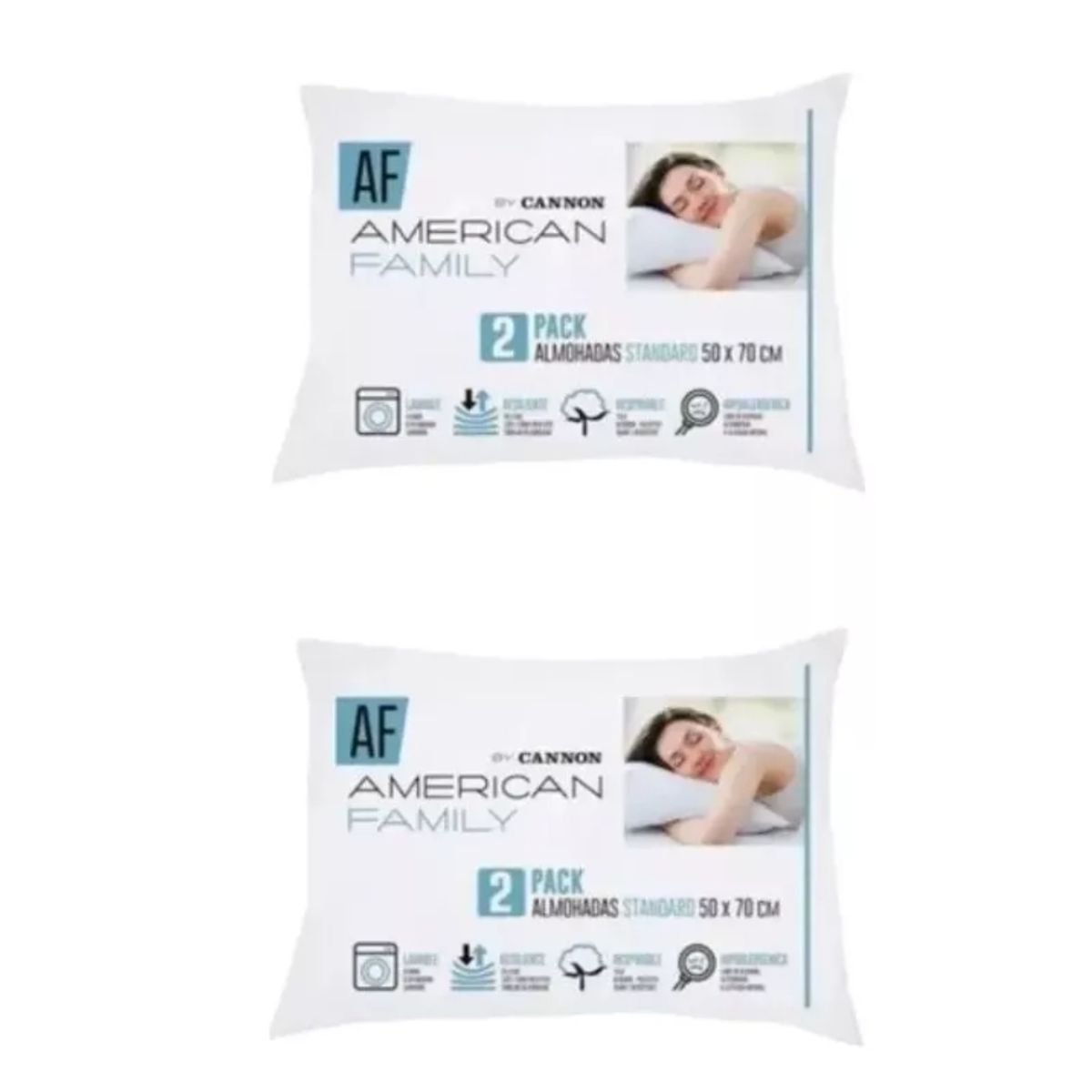 GENERICO - Pack 4 Almohadas 50 X 70 Polycotton