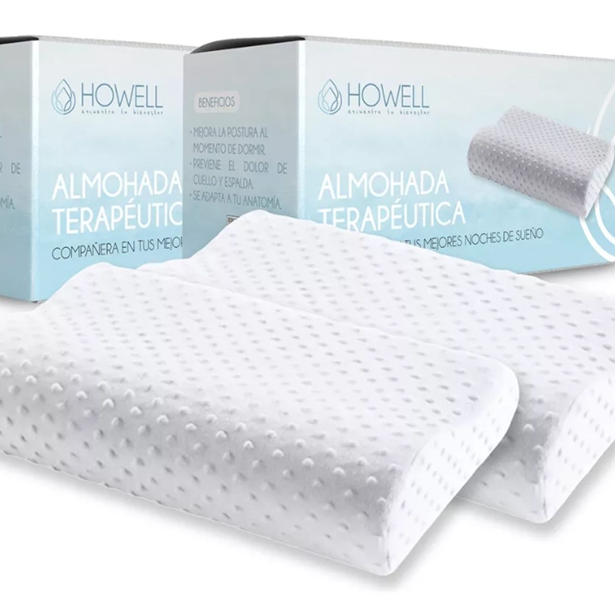 GENERICO - Pack X2 Almohada Memory Cervical Ortopédica Con Memoria