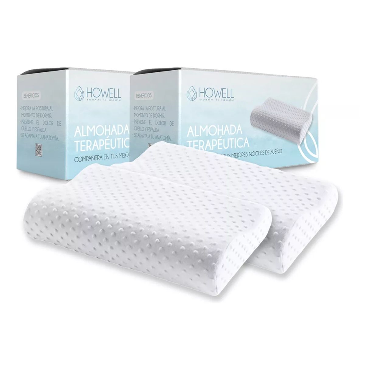 GENERICO - Pack X2 Almohada Memory Cervical Ortopédica Con Memoria