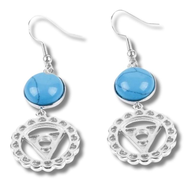 ARTESANA - Aros 7 Chakras - 5 Chakra Vishuddha - Turquesa