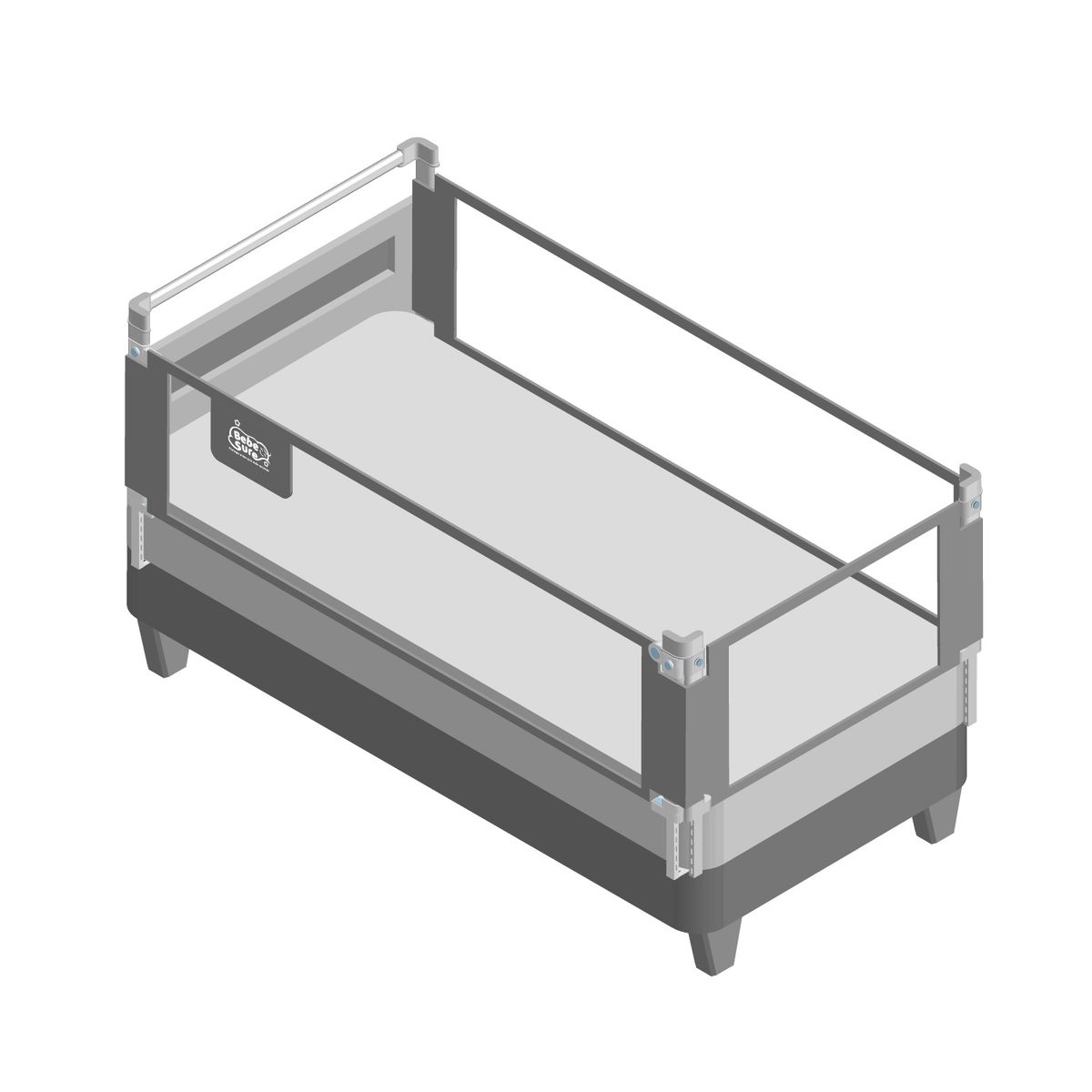 BEBE SURE - Set 3 barandas Súper King 200x200x200 cm con soporte