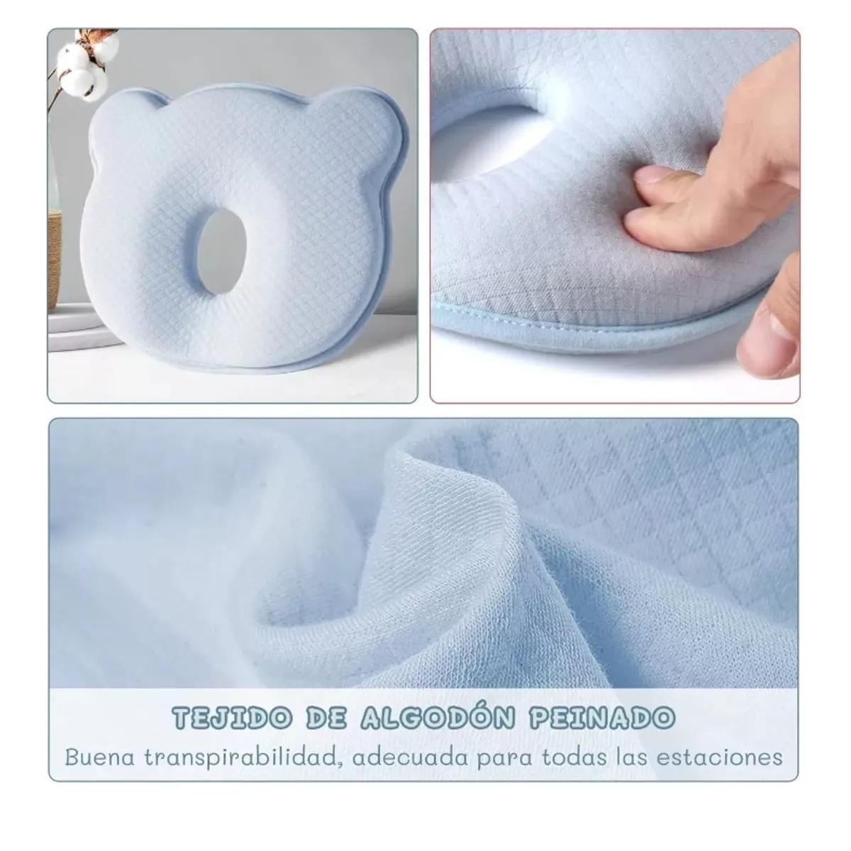 GENERICO - Almohadas Para Bebés Cojín Cabeza Plana