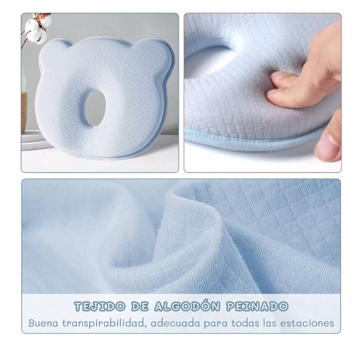 GENERICO - Almohadas Para Bebés Cojín Cabeza Plana