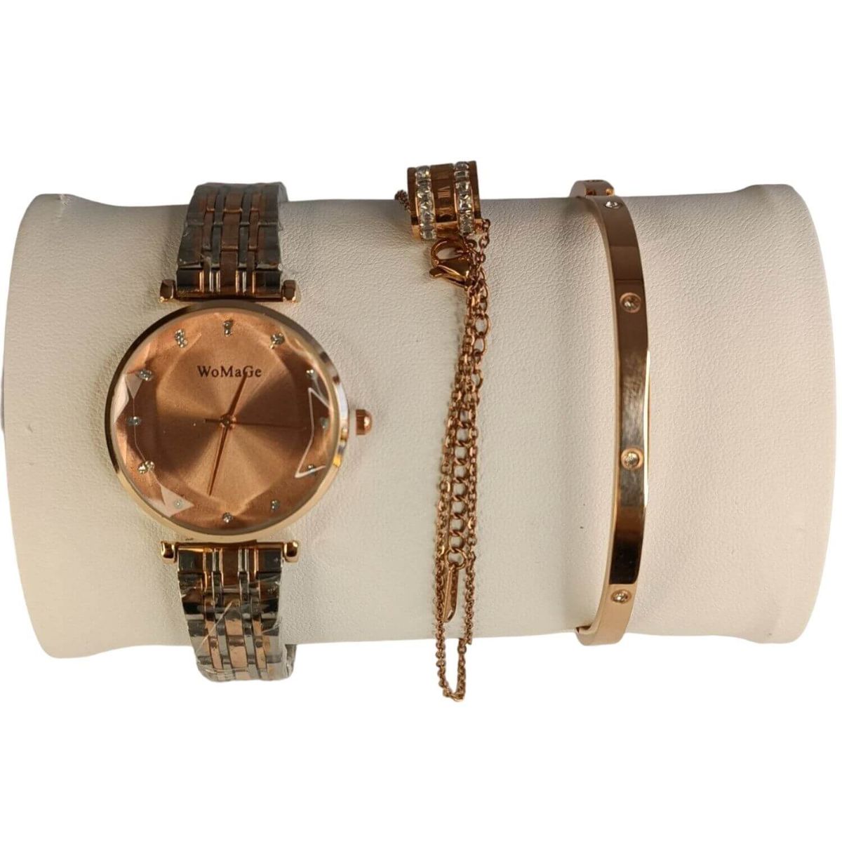 GENERICO - Reloj y pulseras de lujo vintage con diamantes de imitación para mujer