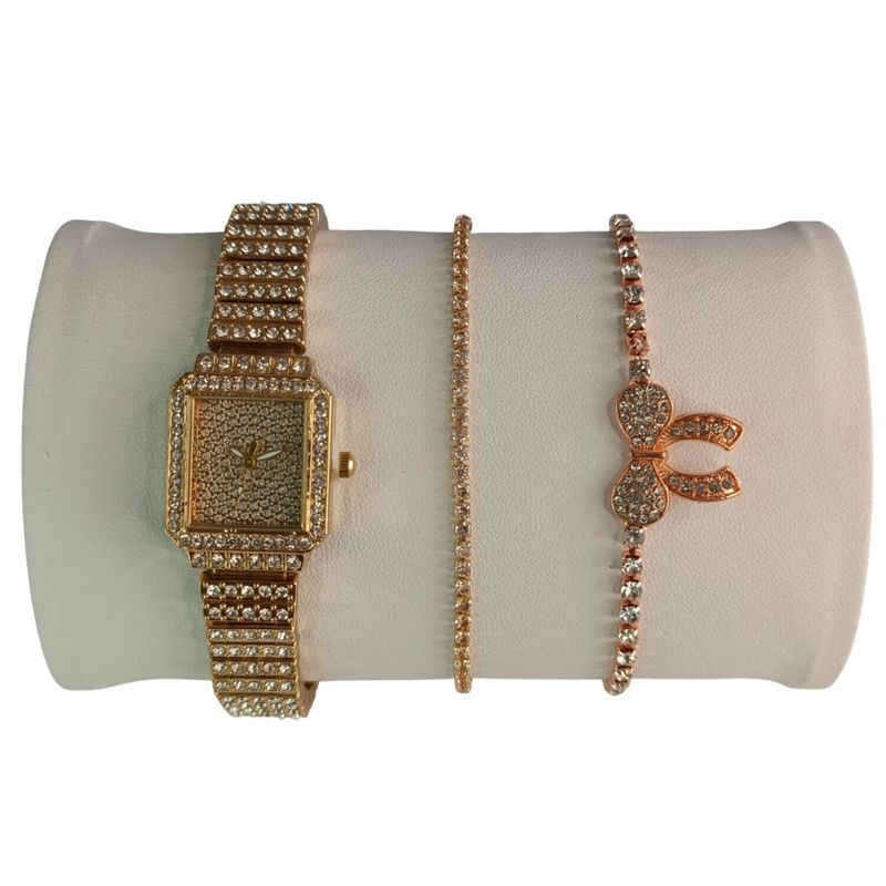 GENERICO - Reloj y pulseras de lujo de moda y diamantes imitación para mujer