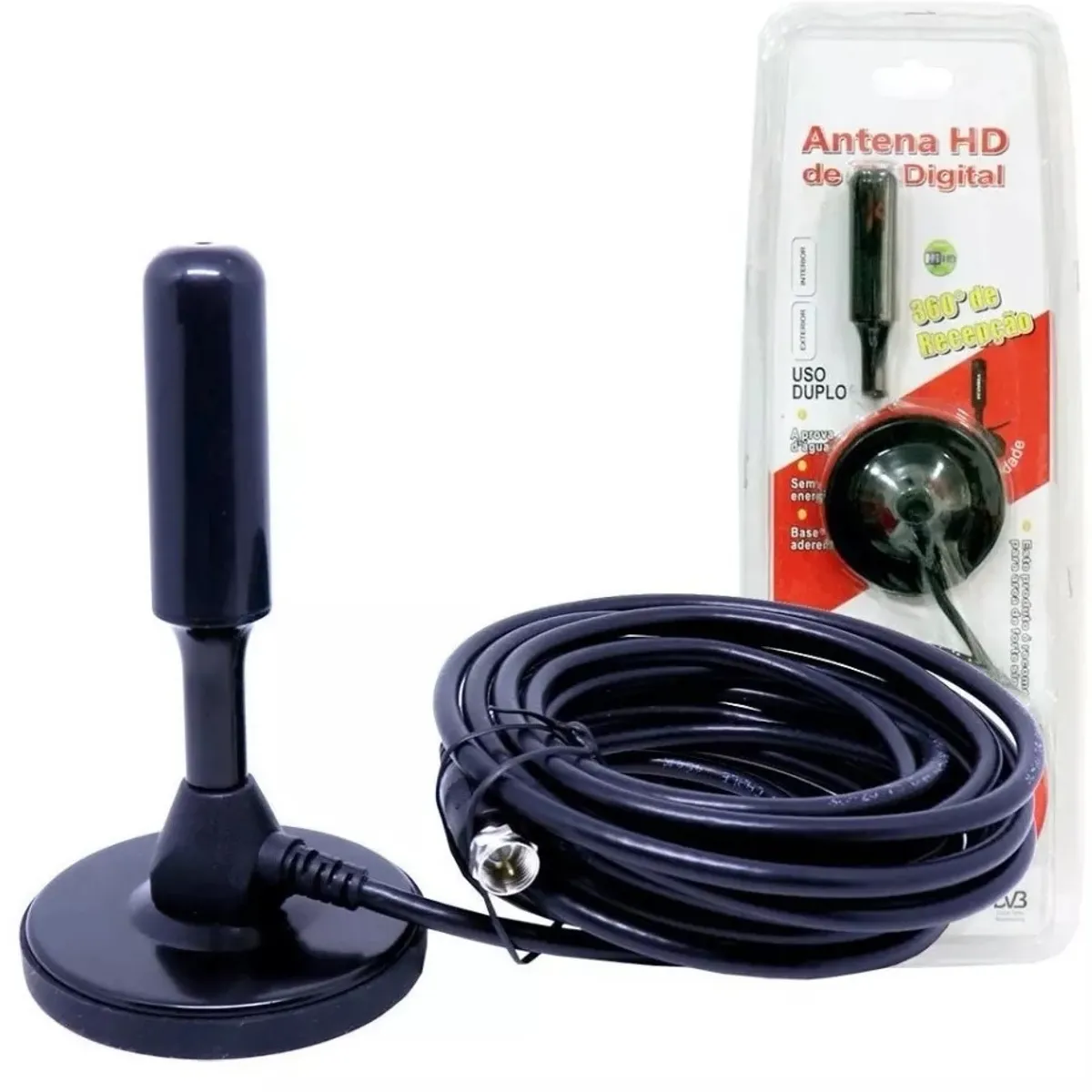 GENERICO - Antena TV Digital Abierta HD TVD Interior  Exterior Con Imán