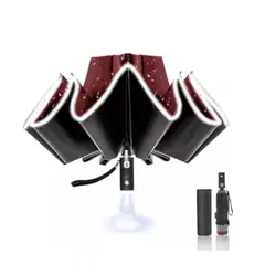 GENERICO - Paraguas Plegable Automático Anti Uv Led