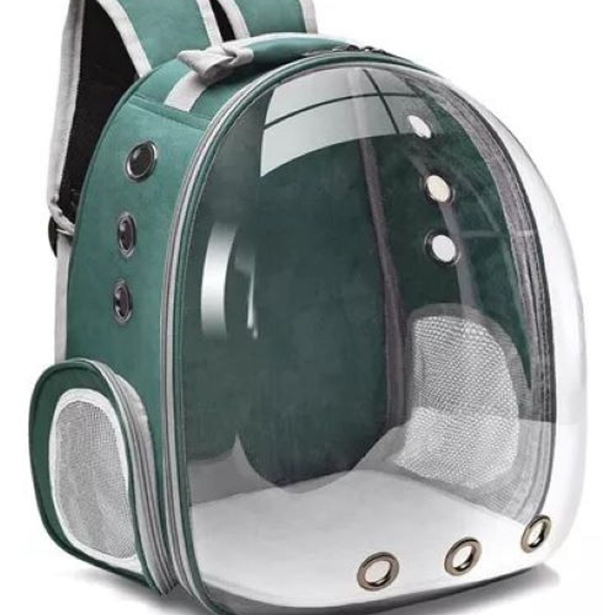 GENERICO - Mochila Bolso Transparente Mascota Perro Y Gato  verde